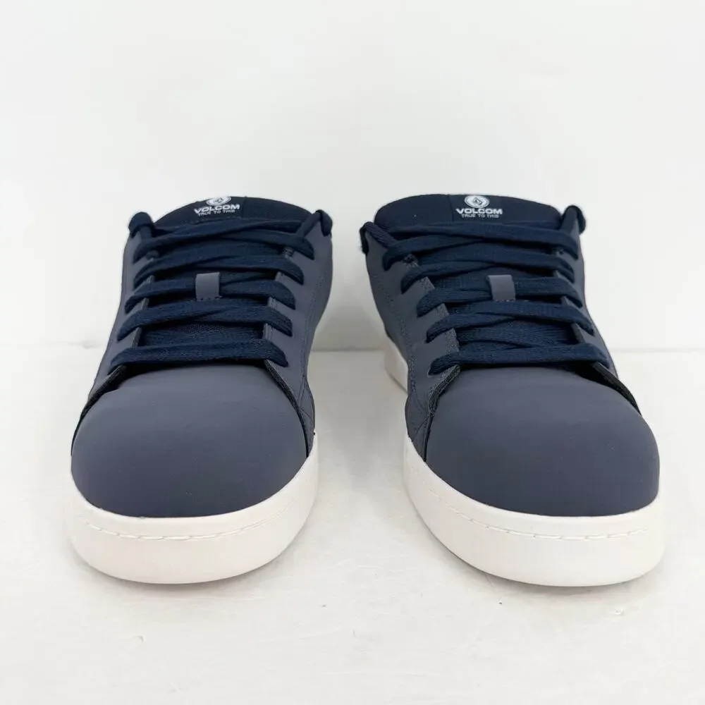 Volcom Mens Stone Comp Toe Work Shoes US 9.5 Navy Blue Leather EH SR NIB